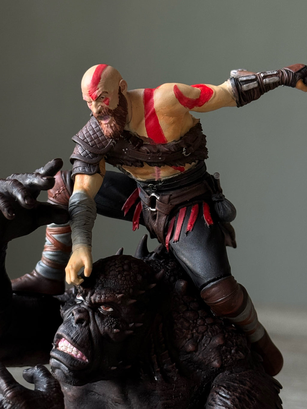 God of War Kratos vs Ogre: Hand-Painted 3D Printed Action Figure