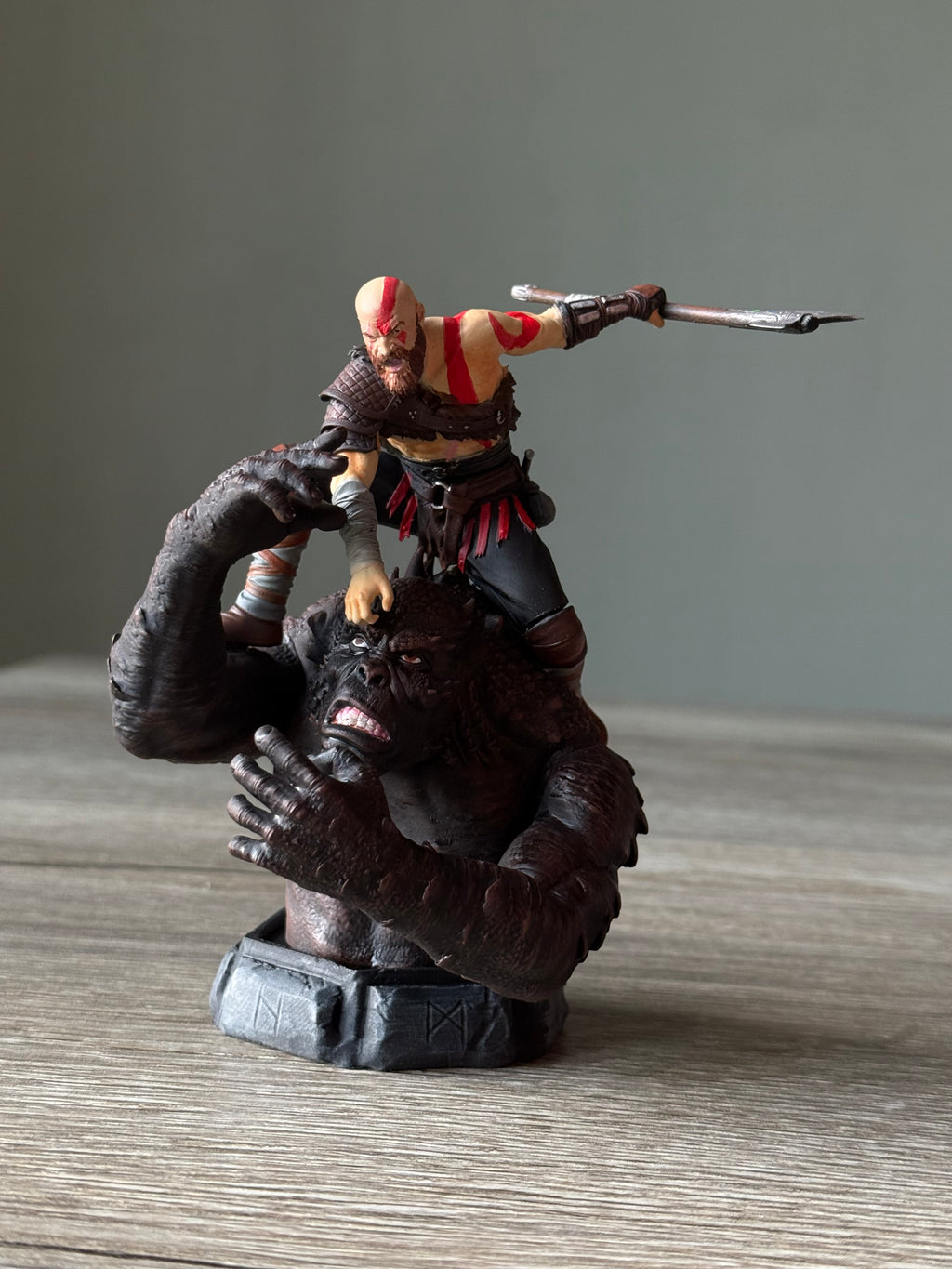 God of War Kratos vs Ogre: Hand-Painted 3D Printed Action Figure