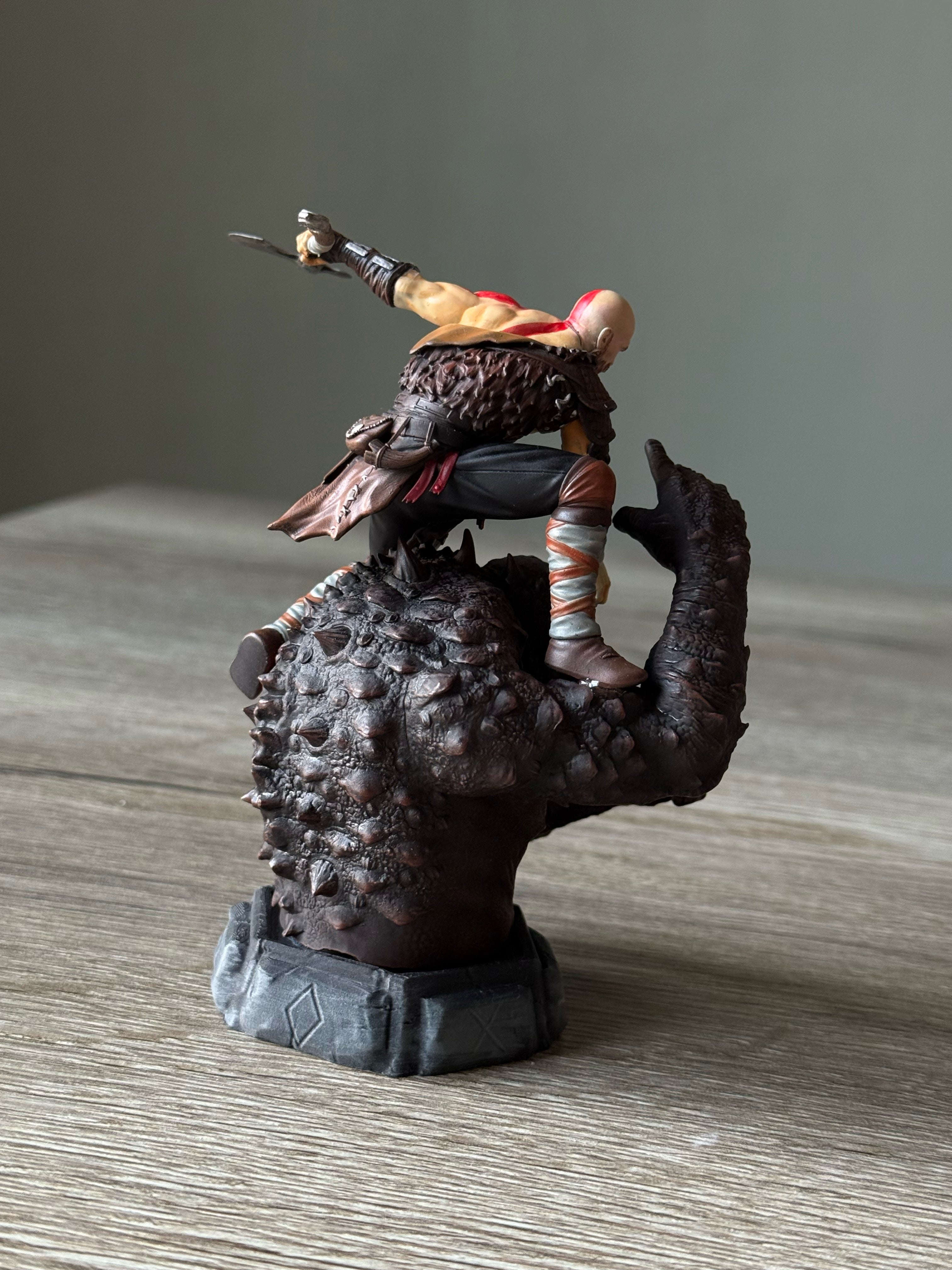 God of War Kratos vs Ogre: Hand-Painted 3D Printed Action Figure