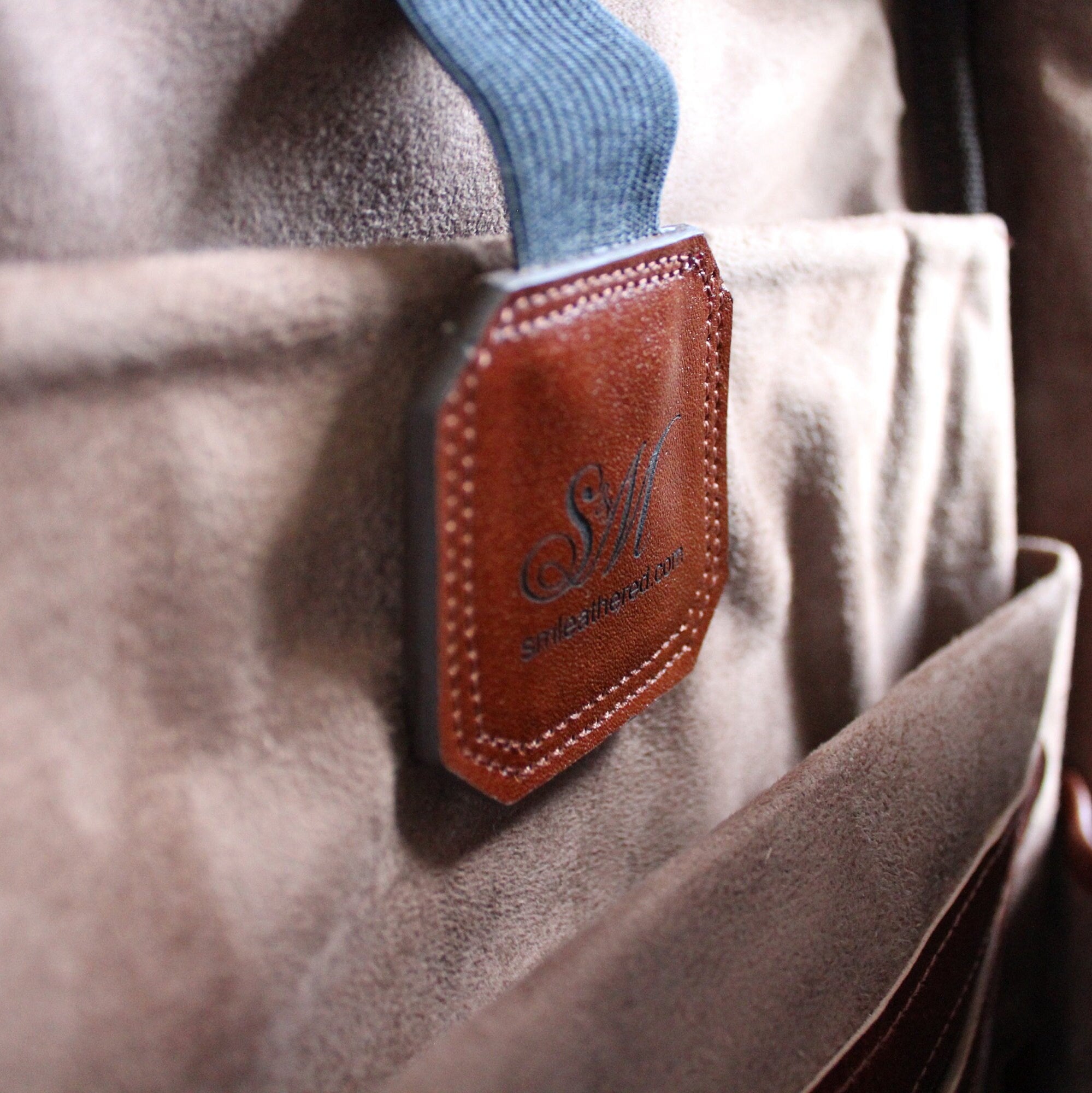 Handmade Full Grain Leather Laptop Backpack: Compact Modular Bag