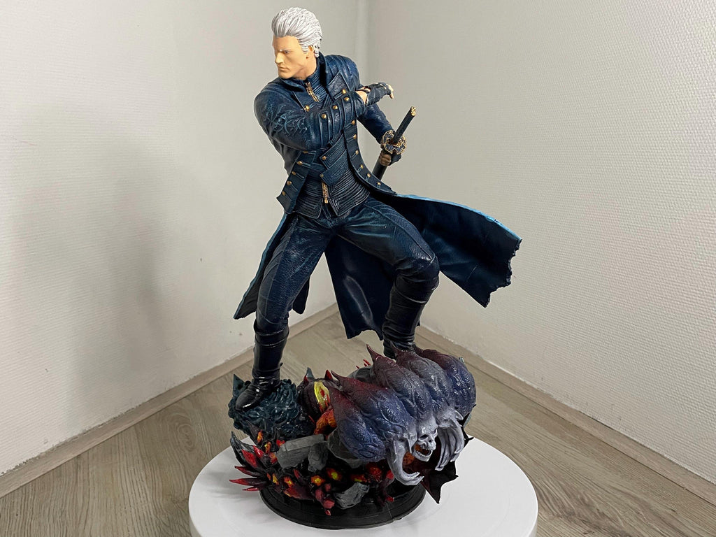 Devil May Cry Vergil Figure | Fully painted 14K Resin Vergil statue