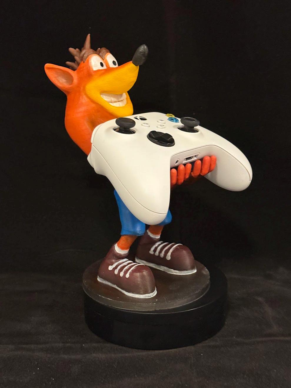 Crash Bandicoot Controller & Headset Stand – Hand-Painted Gaming Accessory for PS5/Xbox, Unique Gamer Gift
