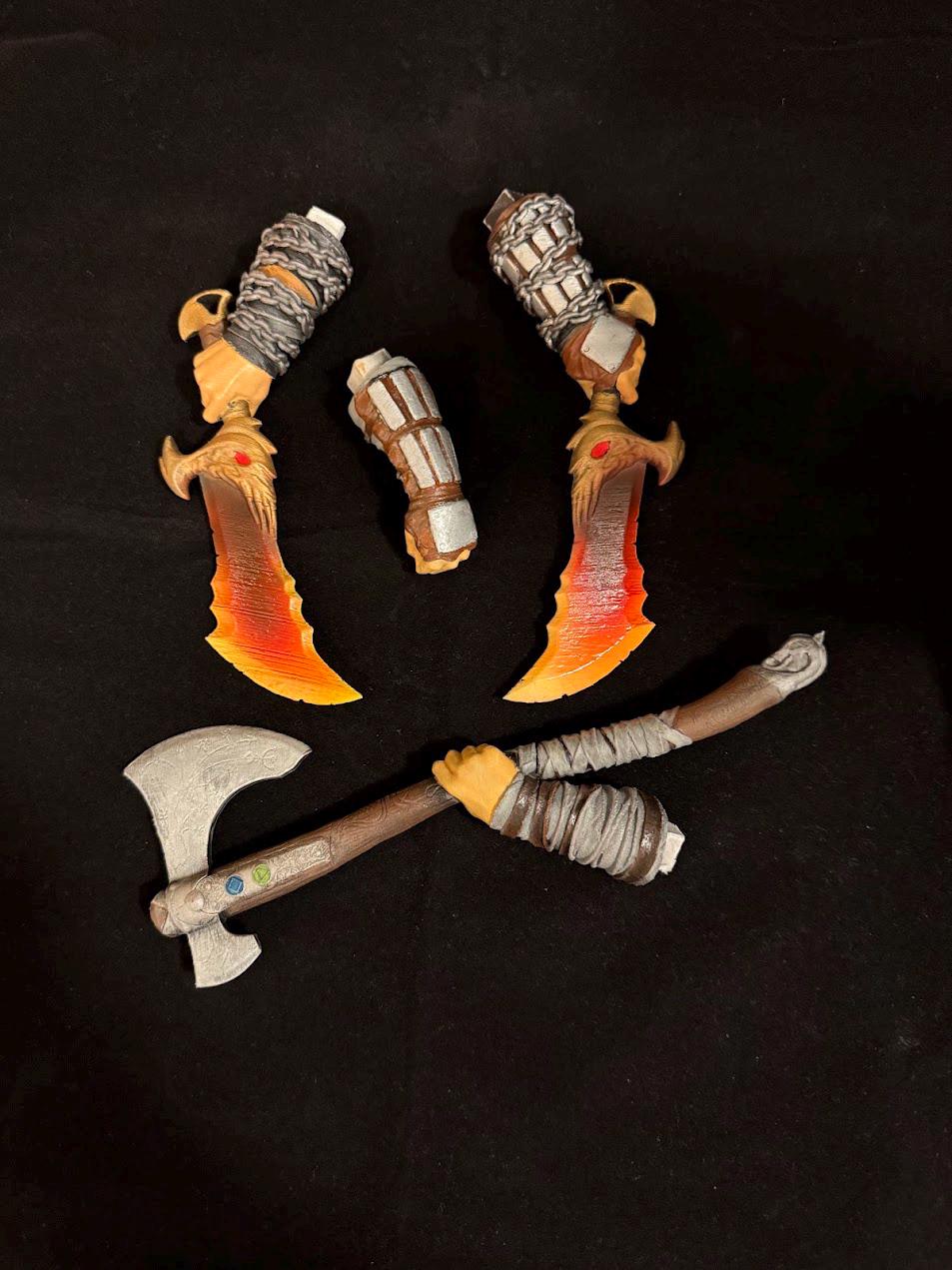 Hand-Painted Kratos Figure: God of War Collectible, 12K Resin, Changeable Hands