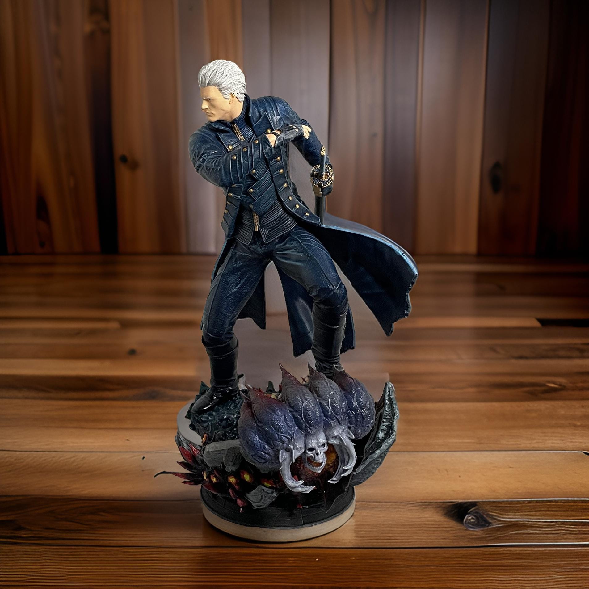 Devil May Cry Vergil Figure | Fully painted 14K Resin Vergil statue