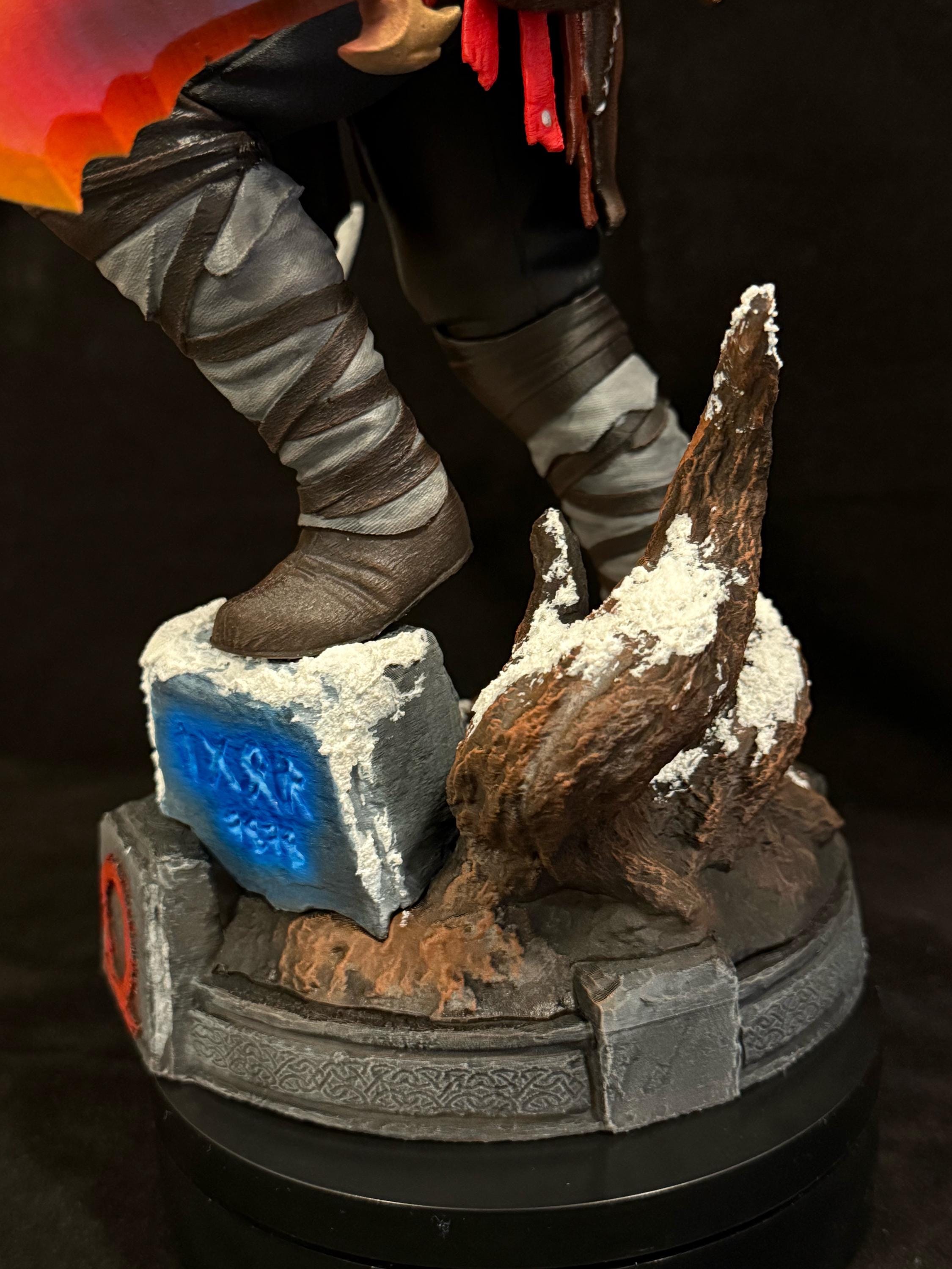 Hand-Painted Kratos Figure: God of War Collectible, 12K Resin, Changeable Hands