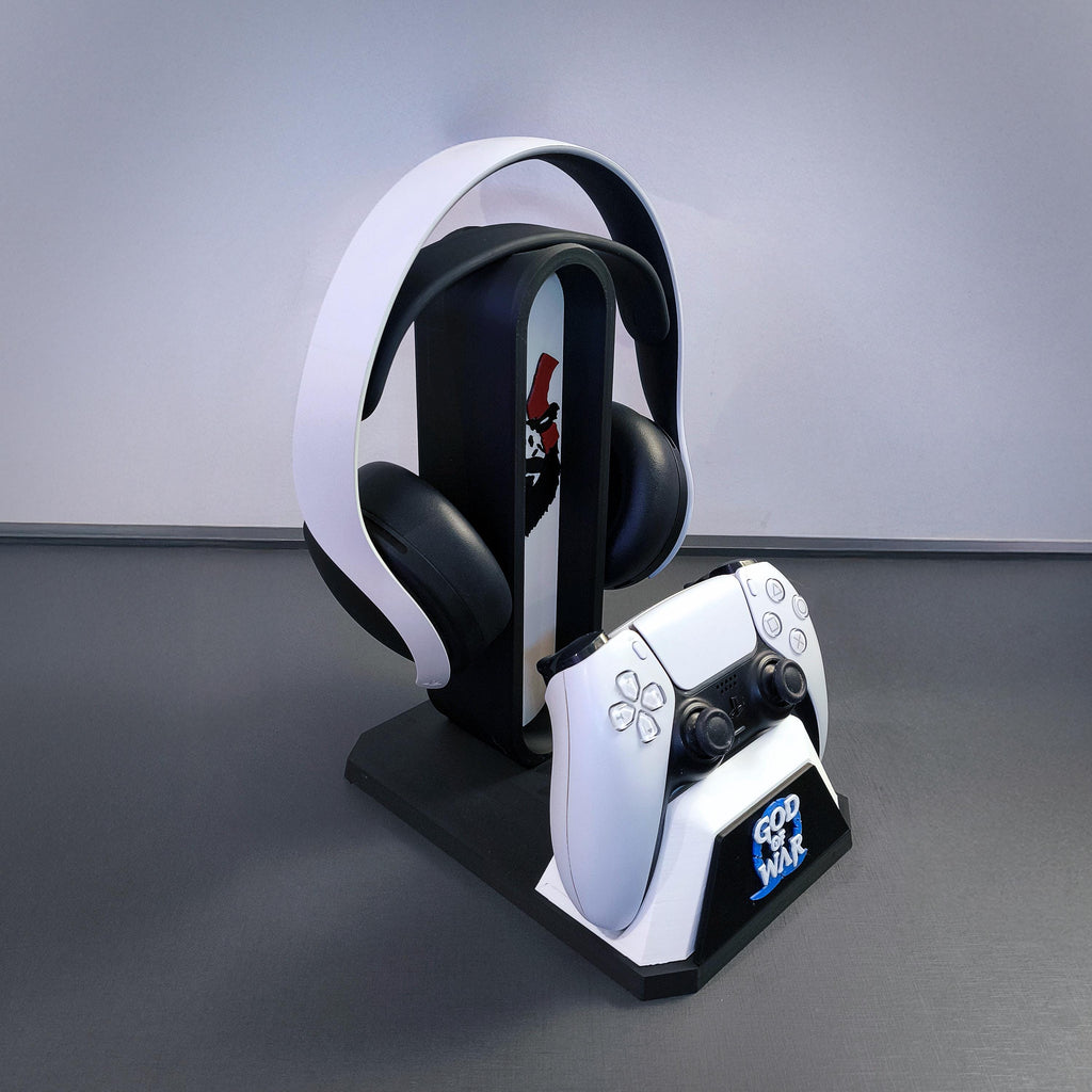 God of War PS5 Headset & Controller Stand – Dual Holder Dock - Gaming Accessory