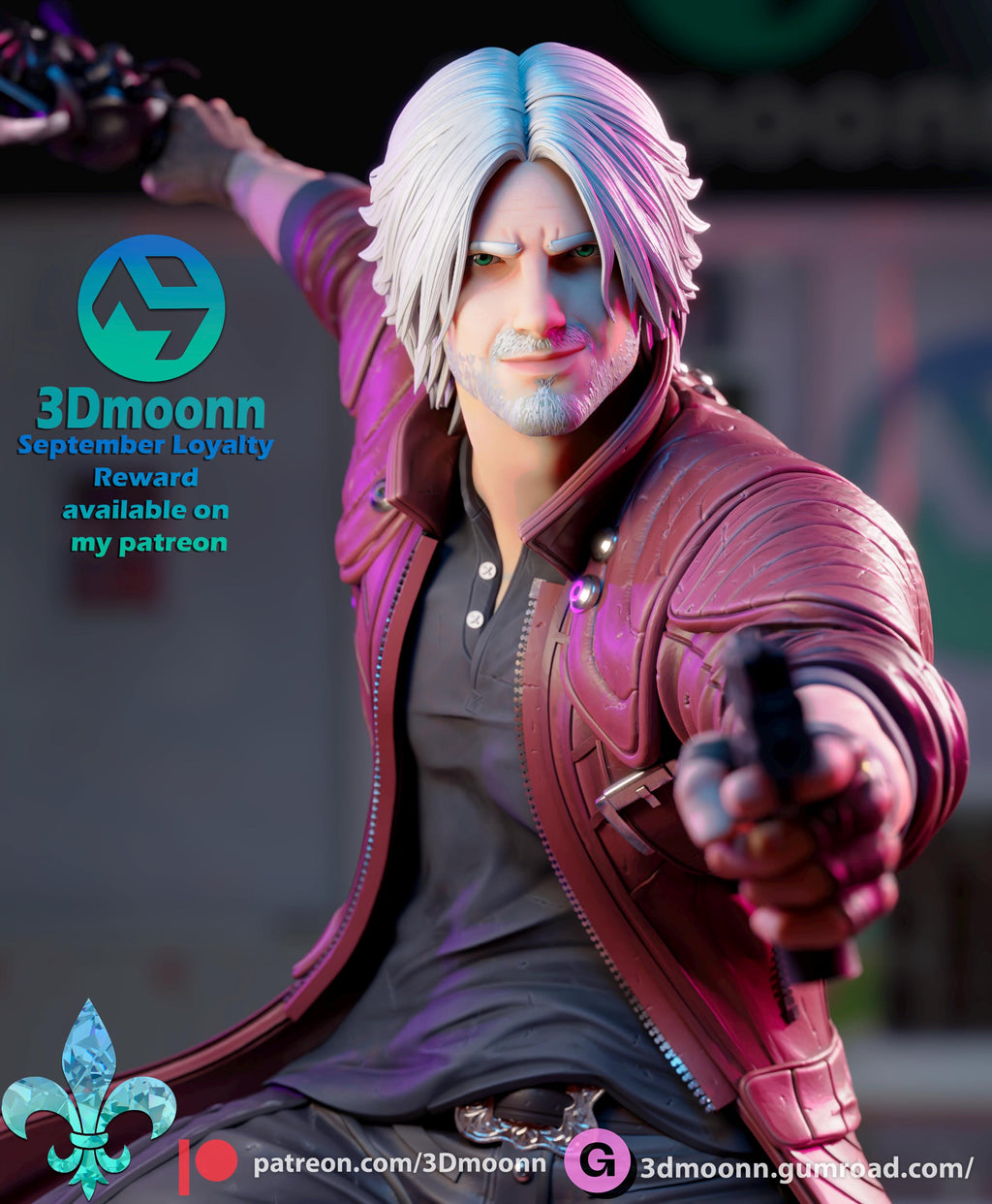 Hand-Painted Dante Statue: Devil May Cry 5 Gamer Decor