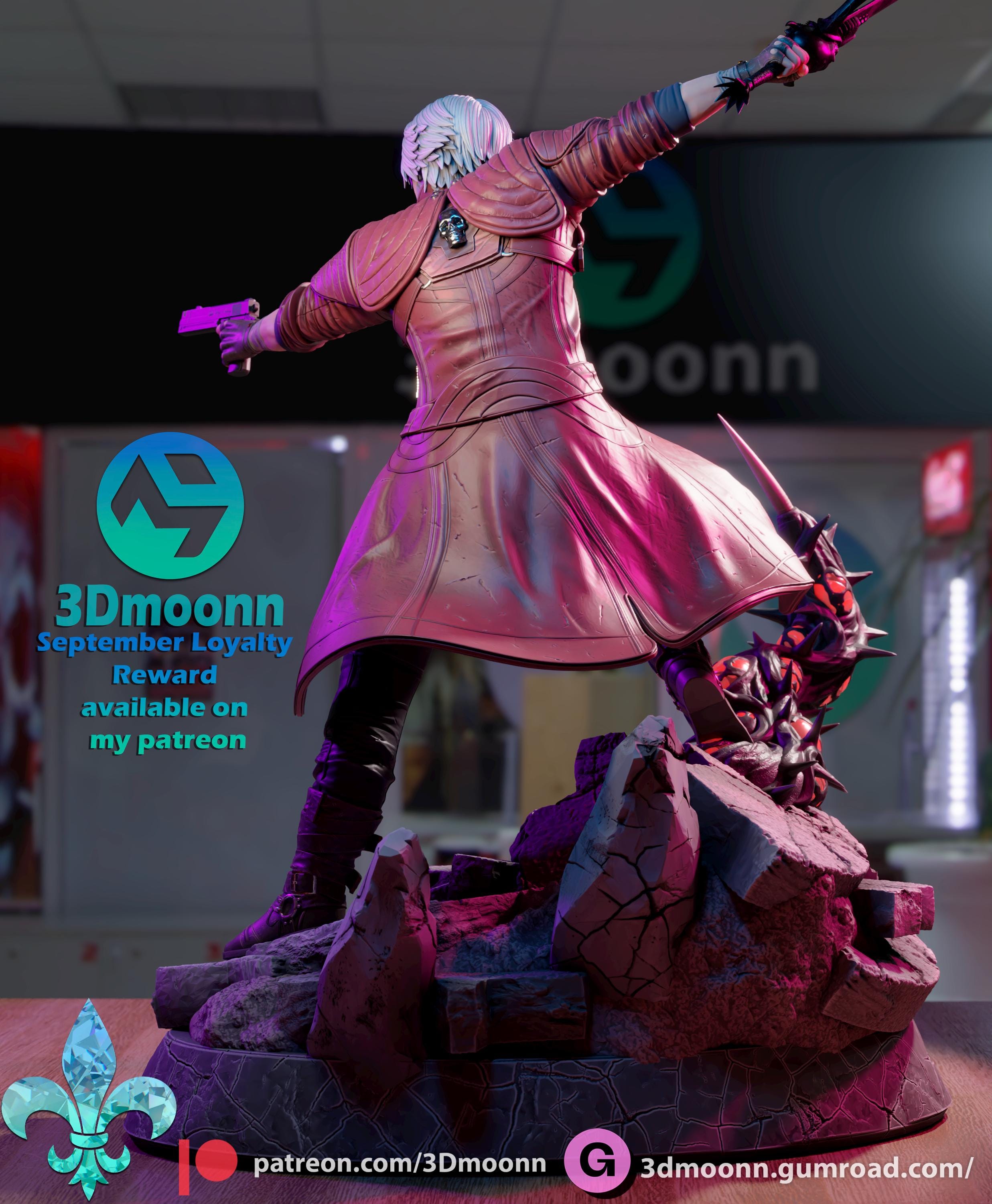 Hand-Painted Dante Statue: Devil May Cry 5 Gamer Decor