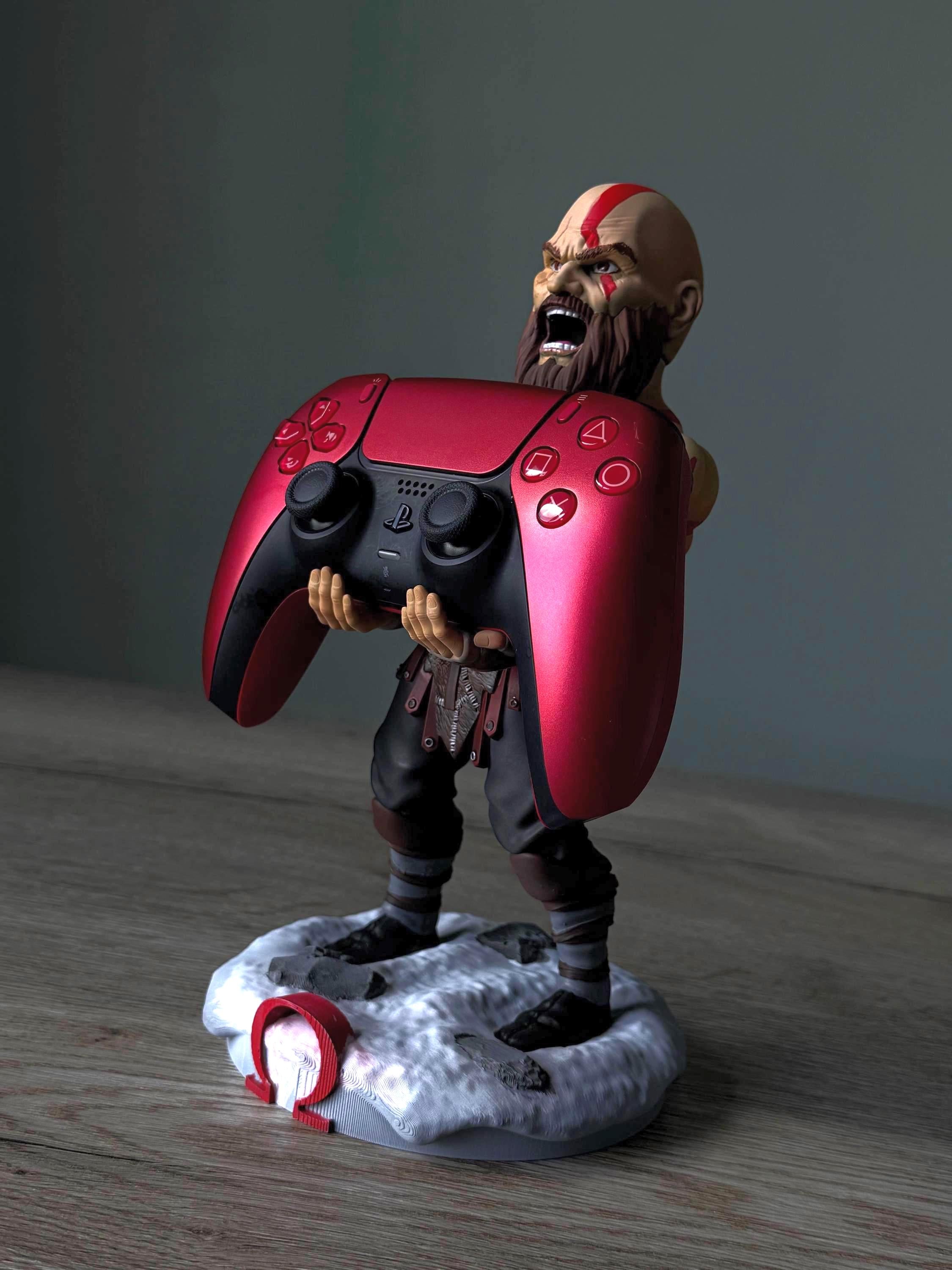 Kratos Controller Stand: Hand-Painted God of War Resin Statue
