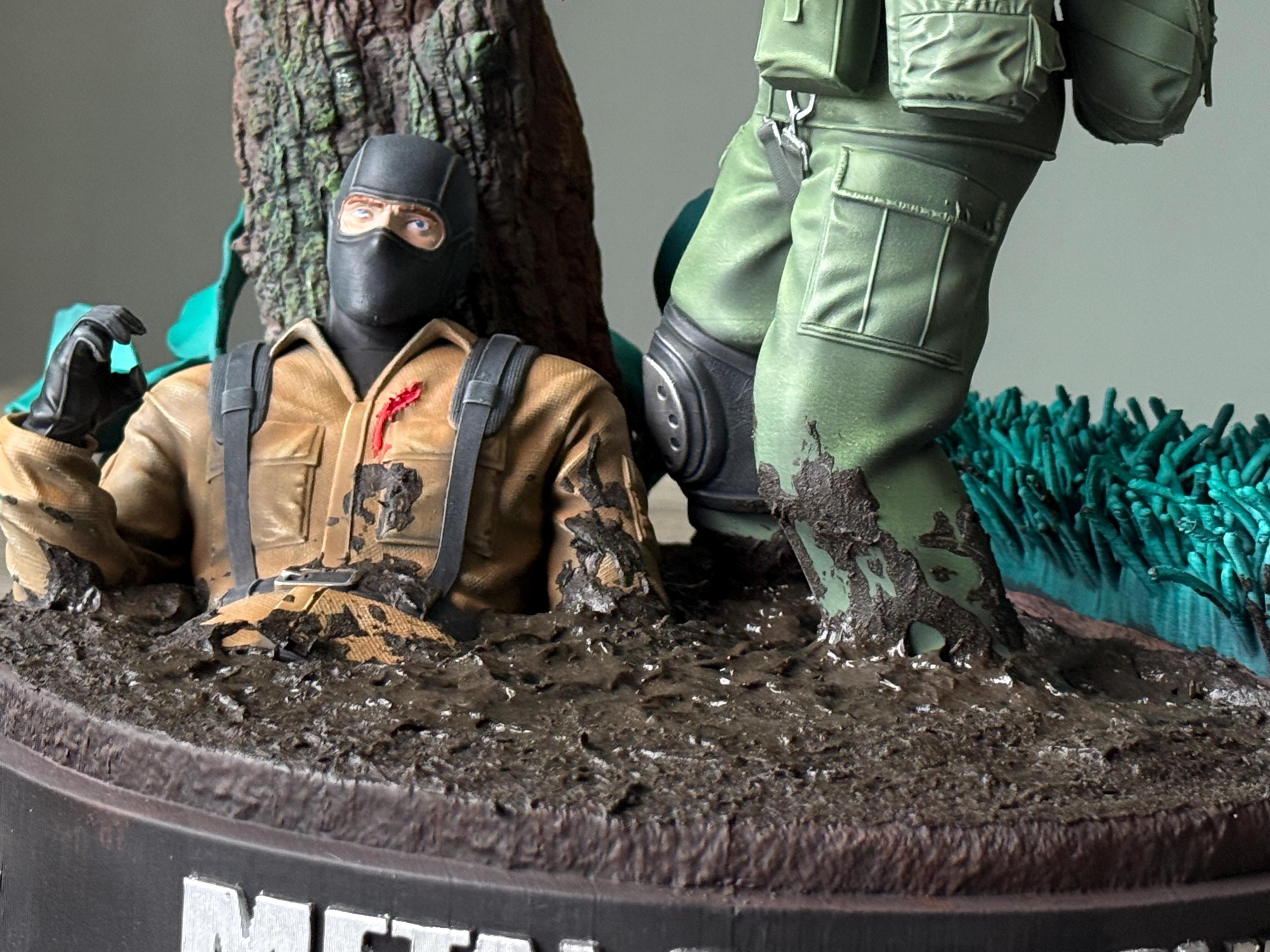 Metal Gear Solid 3 Snake Eater Diorama | Hand-Painted Resin Naked Snake Stealth Collectible | MGS Big Boss Figure with Jungle Scene
