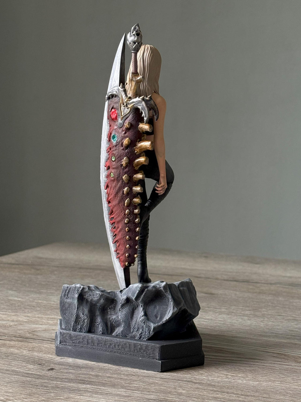 Hand-Painted Trish Statue - Devil May Cry Resin Figure with Sword Base