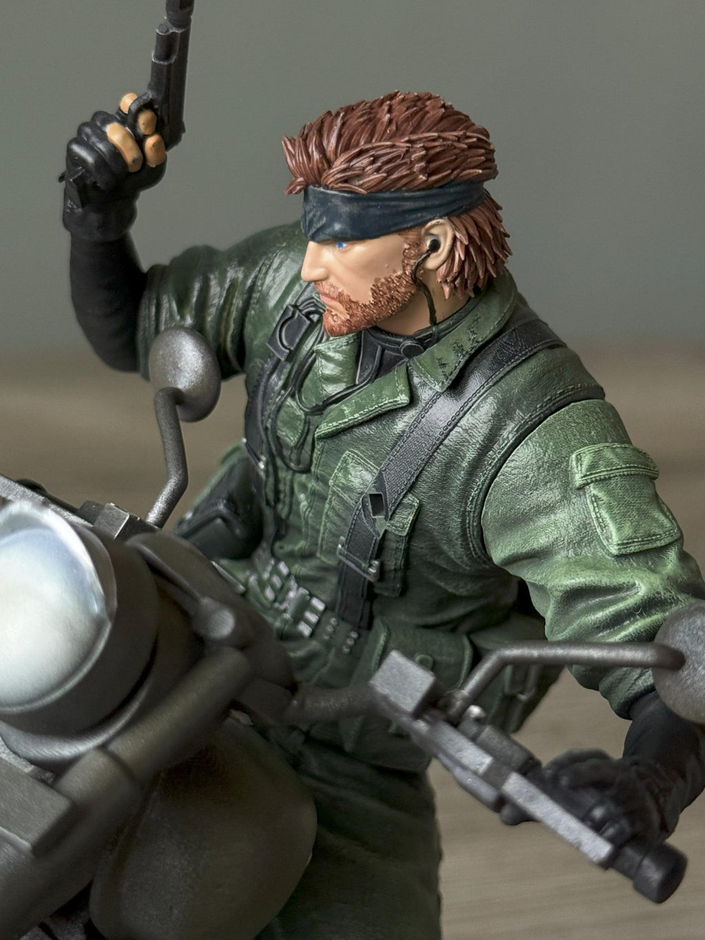 Metal Gear Solid Snake on Bike Statue – Naked Snake Diorama | MGS Delta Snake Eater Resin Figure Collectible