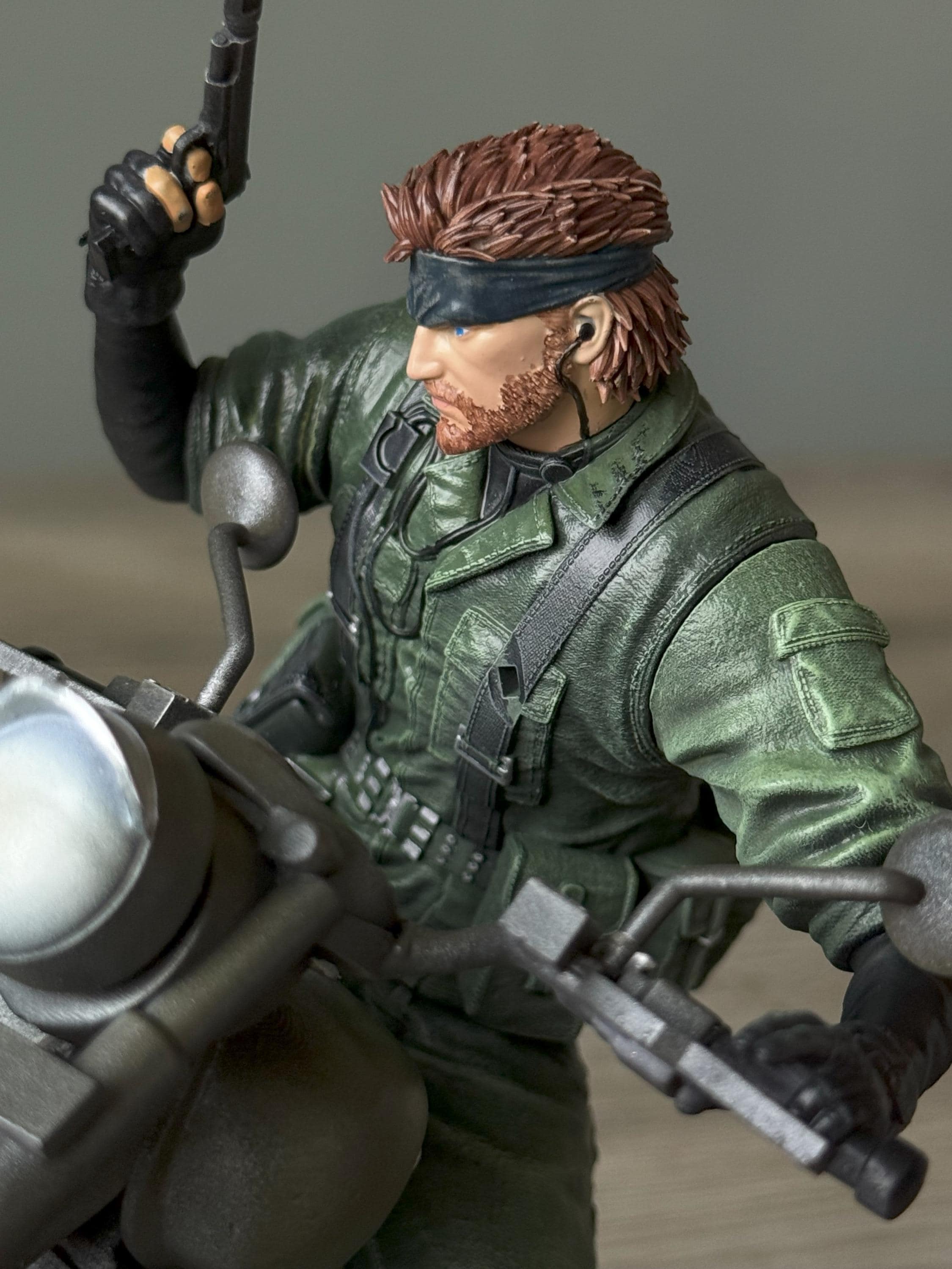 Metal Gear Solid Snake on Bike Statue – Naked Snake Diorama | MGS Delta Snake Eater Resin Figure Collectible