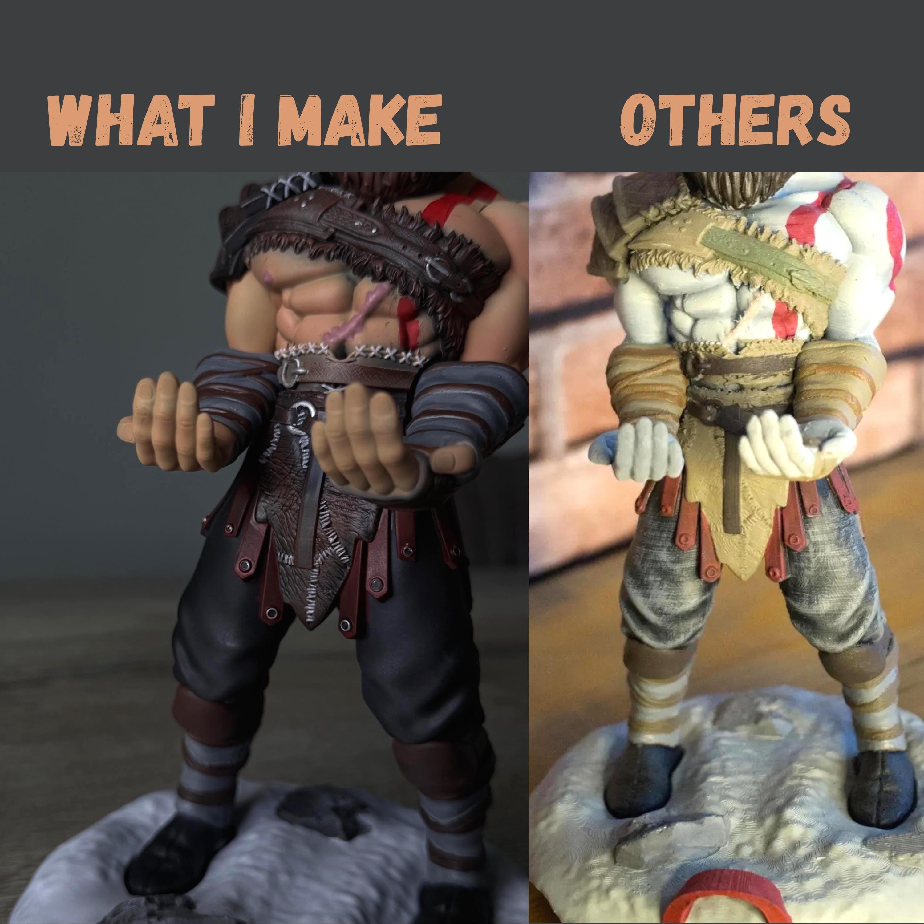 Kratos Controller Stand: Hand-Painted God of War Resin Statue