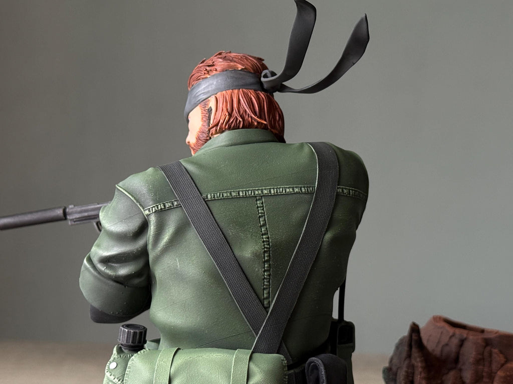 Metal Gear Solid 3 Snake Eater Diorama | Hand-Painted Resin Naked Snake Stealth Collectible | MGS Big Boss Figure with Jungle Scene