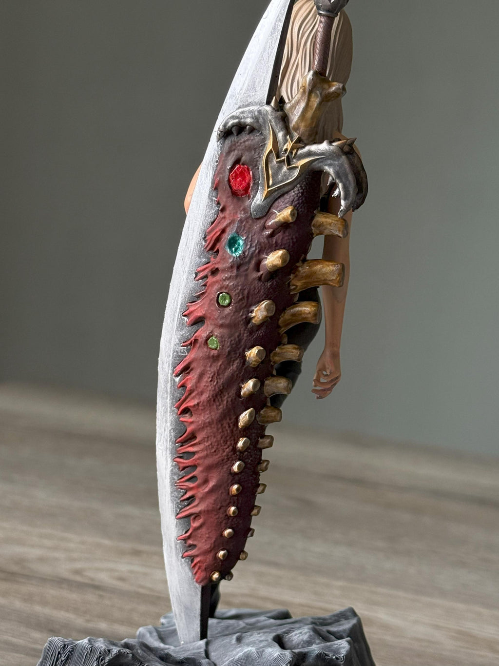 Hand-Painted Trish Statue - Devil May Cry Resin Figure with Sword Base