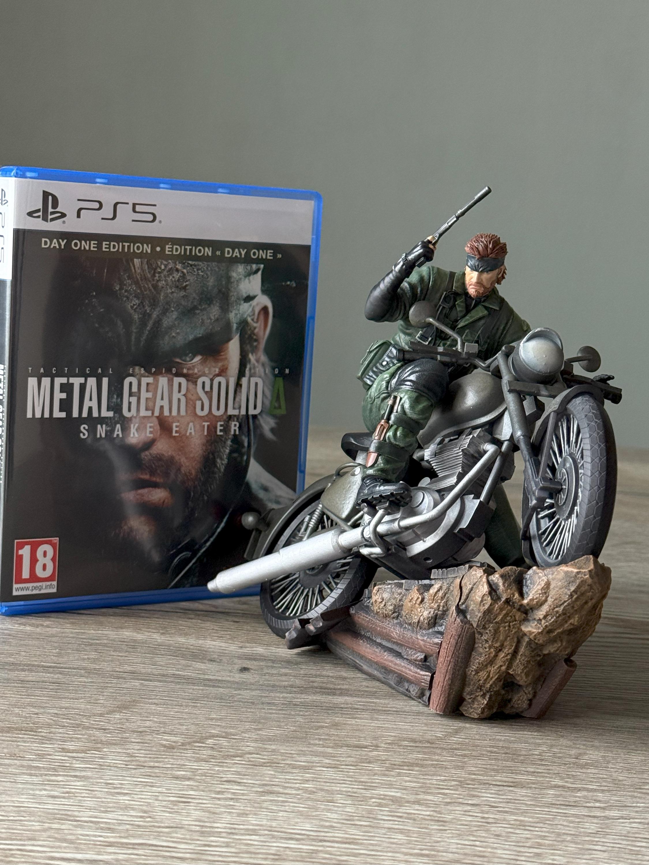 Metal Gear Solid Snake on Bike Statue – Naked Snake Diorama | MGS Delta Snake Eater Resin Figure Collectible