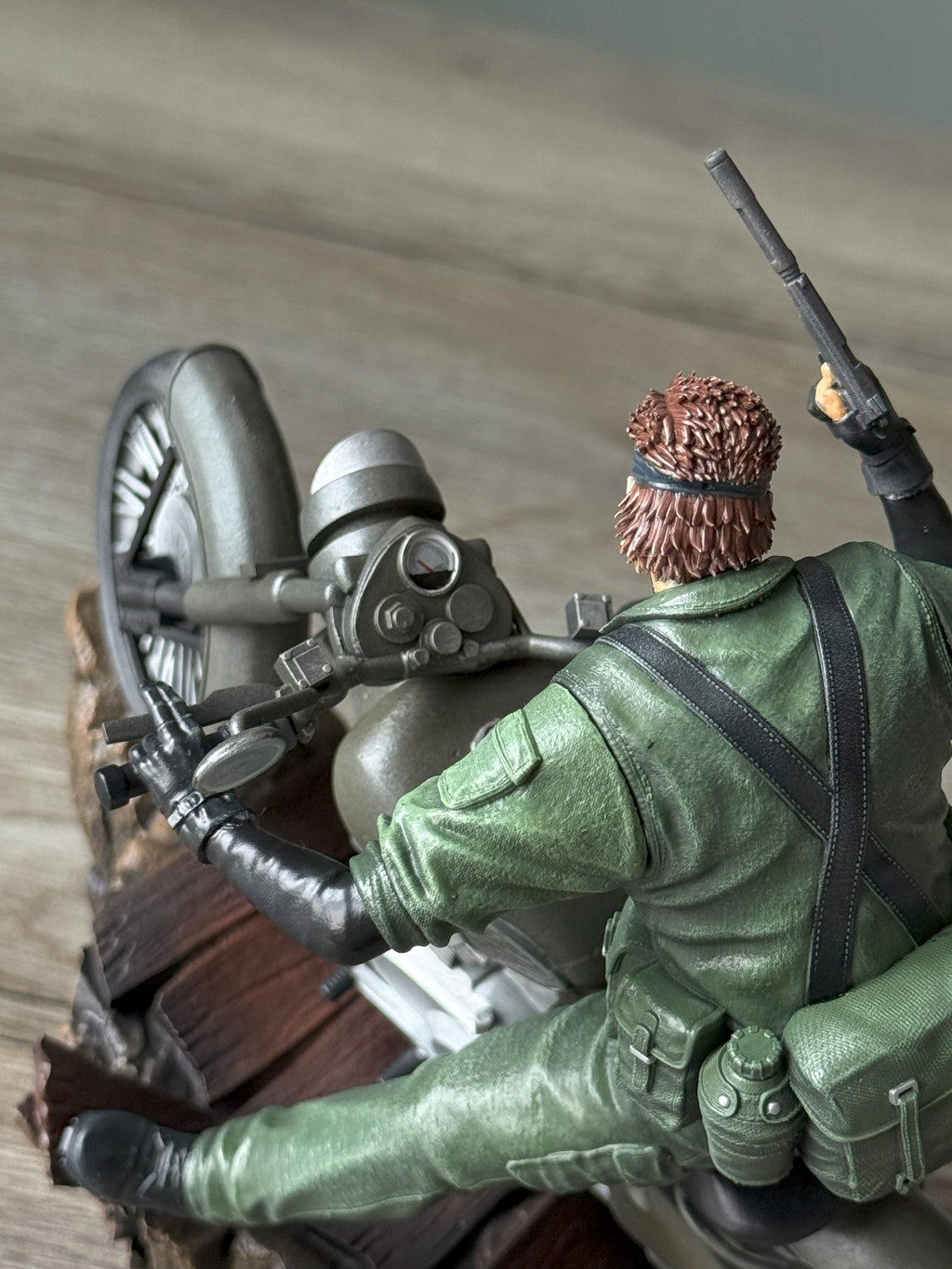 Metal Gear Solid Snake on Bike Statue – Naked Snake Diorama | MGS Delta Snake Eater Resin Figure Collectible