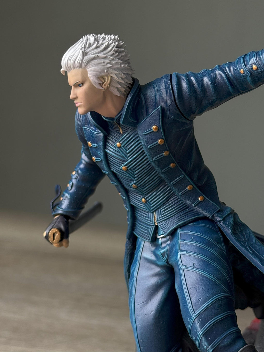 Hand-Painted Vergil Statue: Devil May Cry 5 Resin Figure with Yamato
