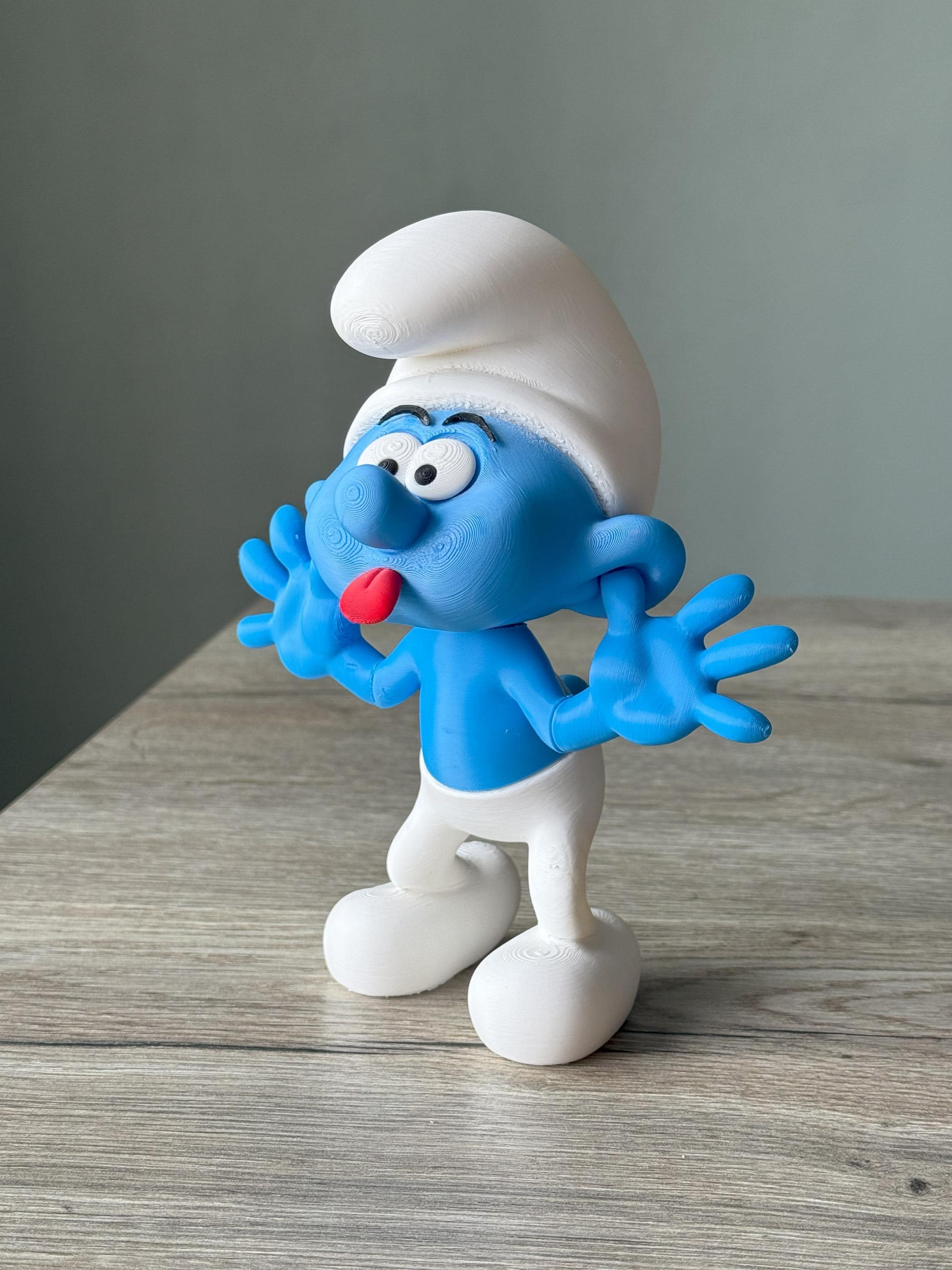 Kid room decor Smurf doll 25cm (10") tall | Durable kids gift for Christmas boy