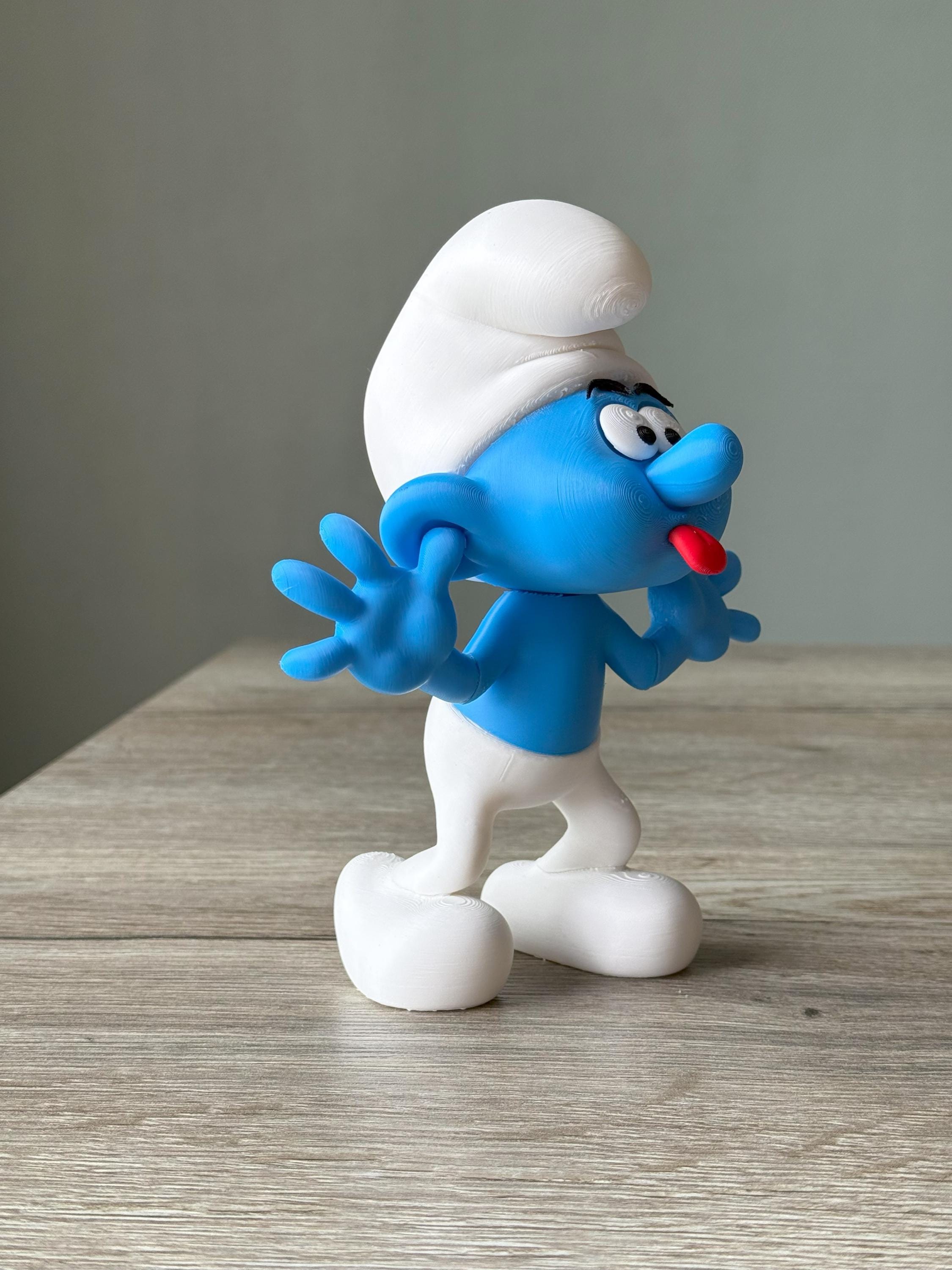 Kid room decor Smurf doll 25cm (10") tall | Durable kids gift for Christmas boy
