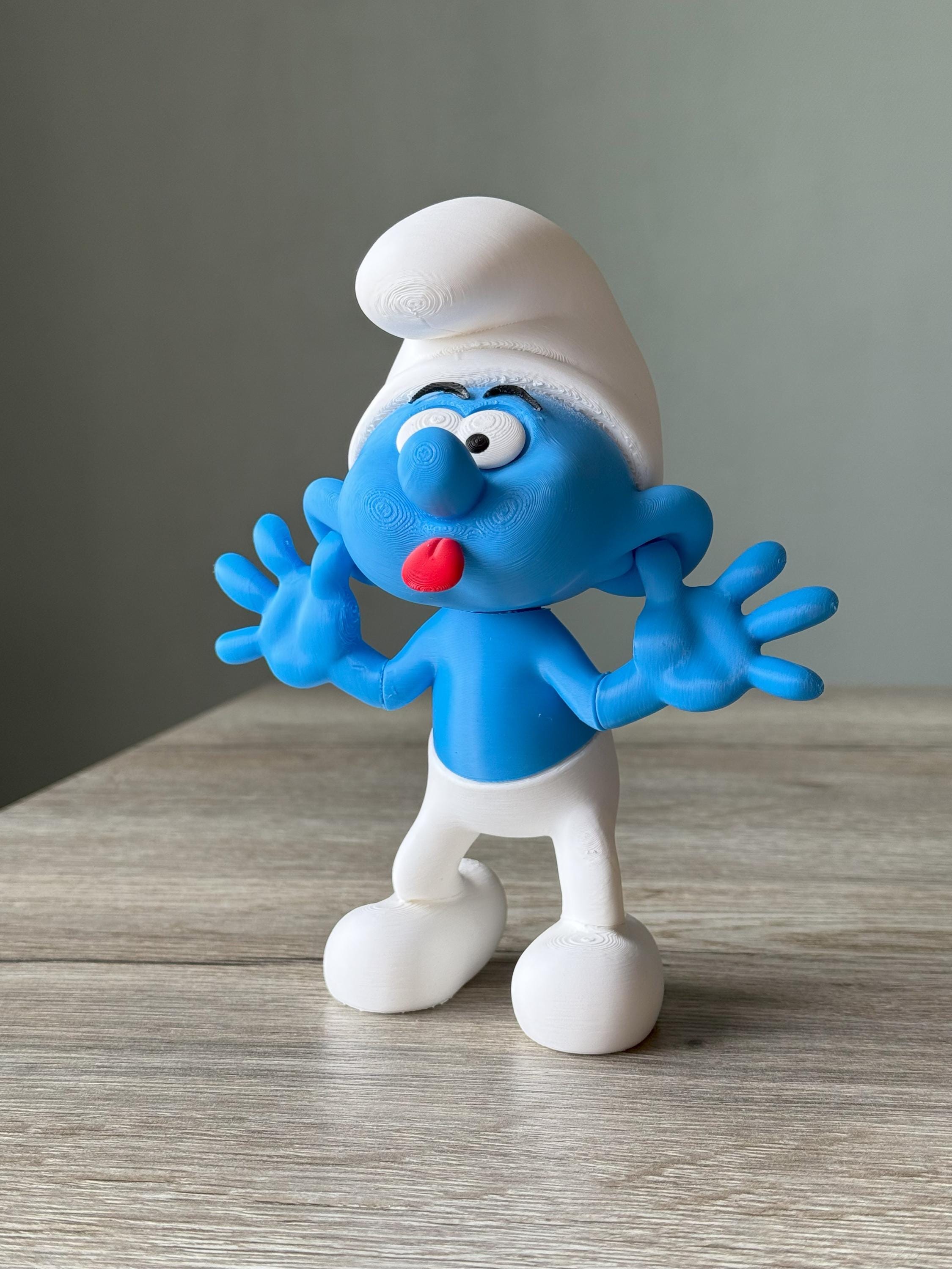 Kid room decor Smurf doll 25cm (10") tall | Durable kids gift for Christmas boy