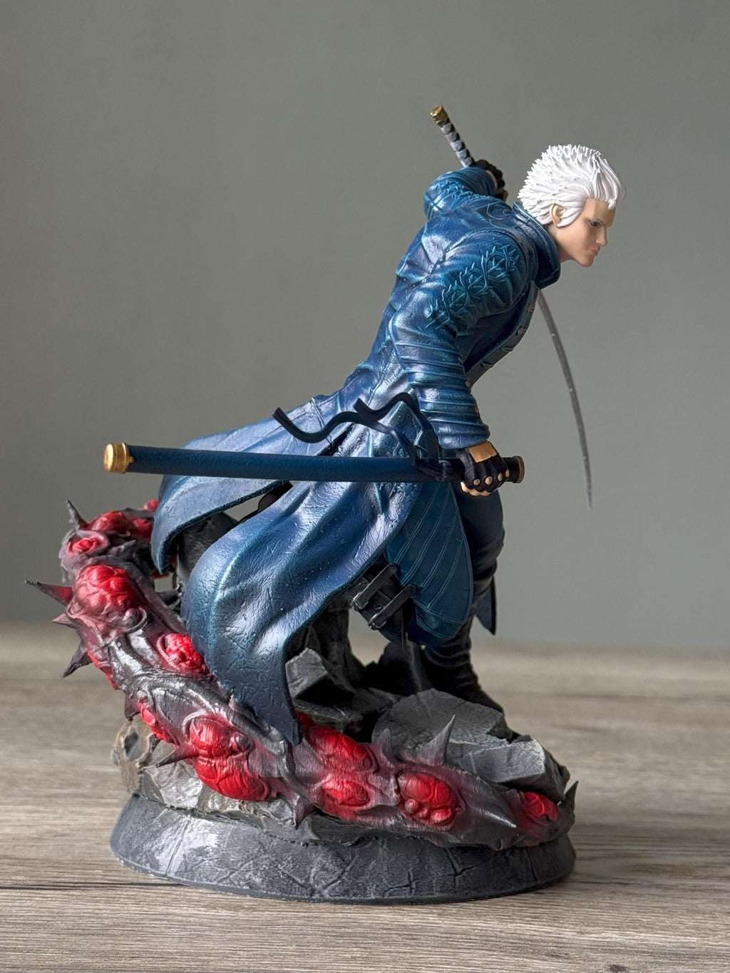 Hand-Painted Vergil Statue: Devil May Cry 5 Resin Figure with Yamato