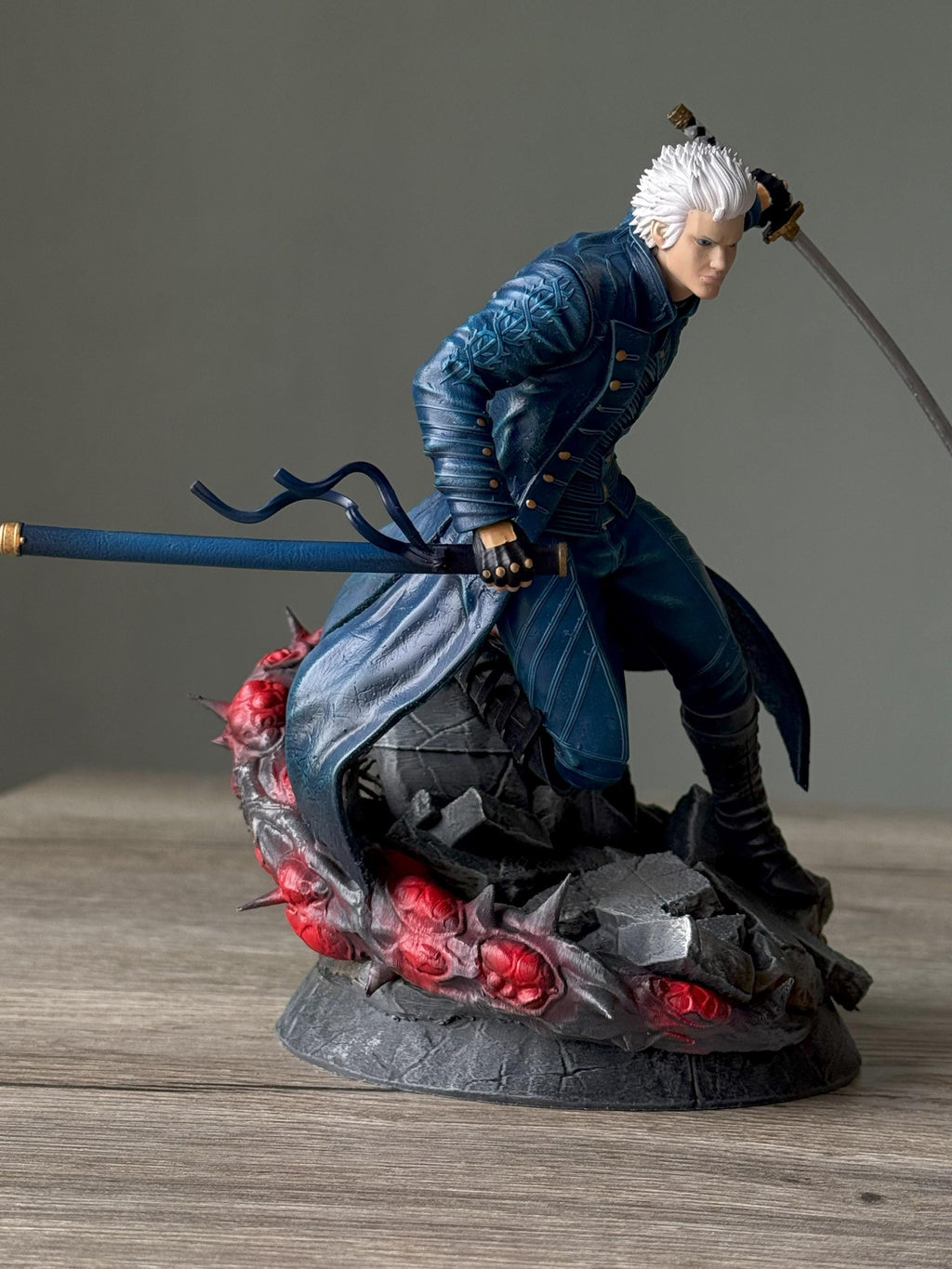 Hand-Painted Vergil Statue: Devil May Cry 5 Resin Figure with Yamato
