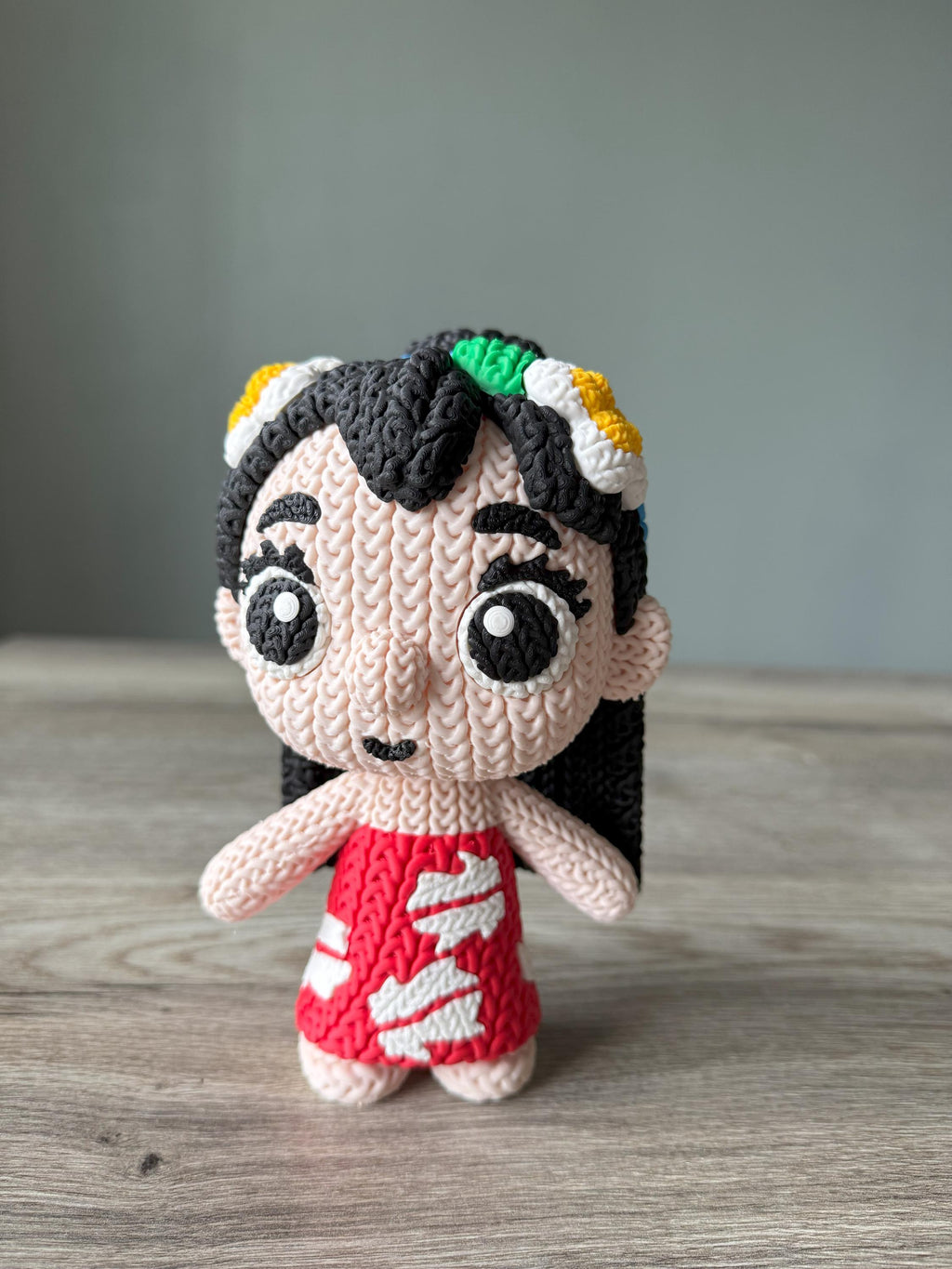 Island Girl Figure Inspired by Lilo | 3D Printed Knit-Style Doll | Kids Gift & Room Decoration