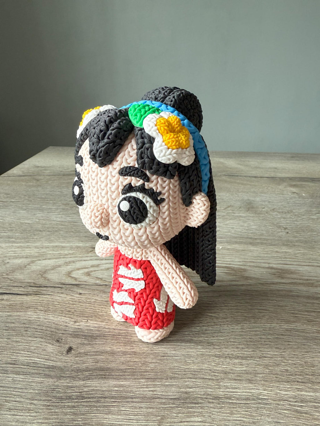 Island Girl Figure Inspired by Lilo | 3D Printed Knit-Style Doll | Kids Gift & Room Decoration