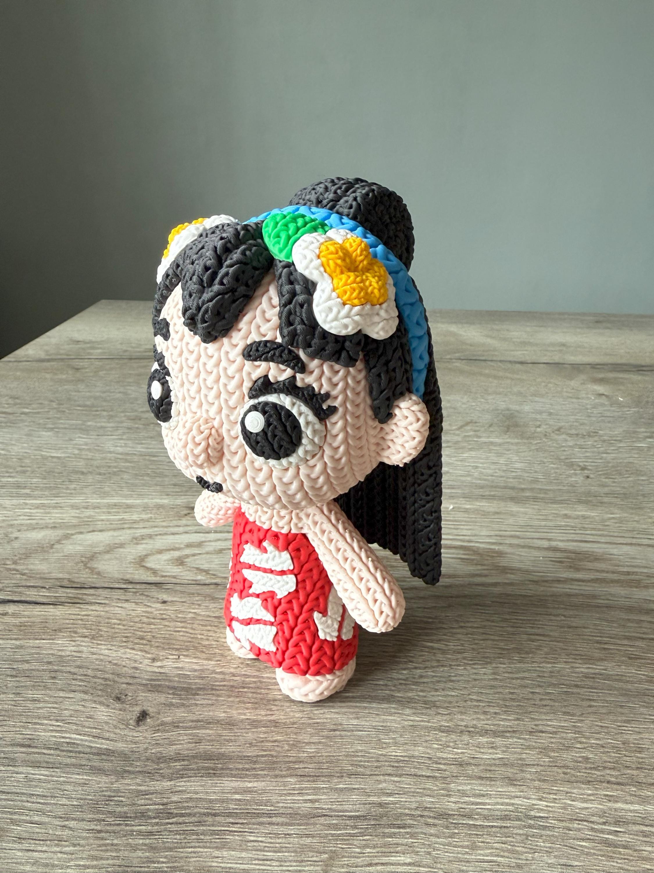 Island Girl Figure Inspired by Lilo | 3D Printed Knit-Style Doll | Kids Gift & Room Decoration