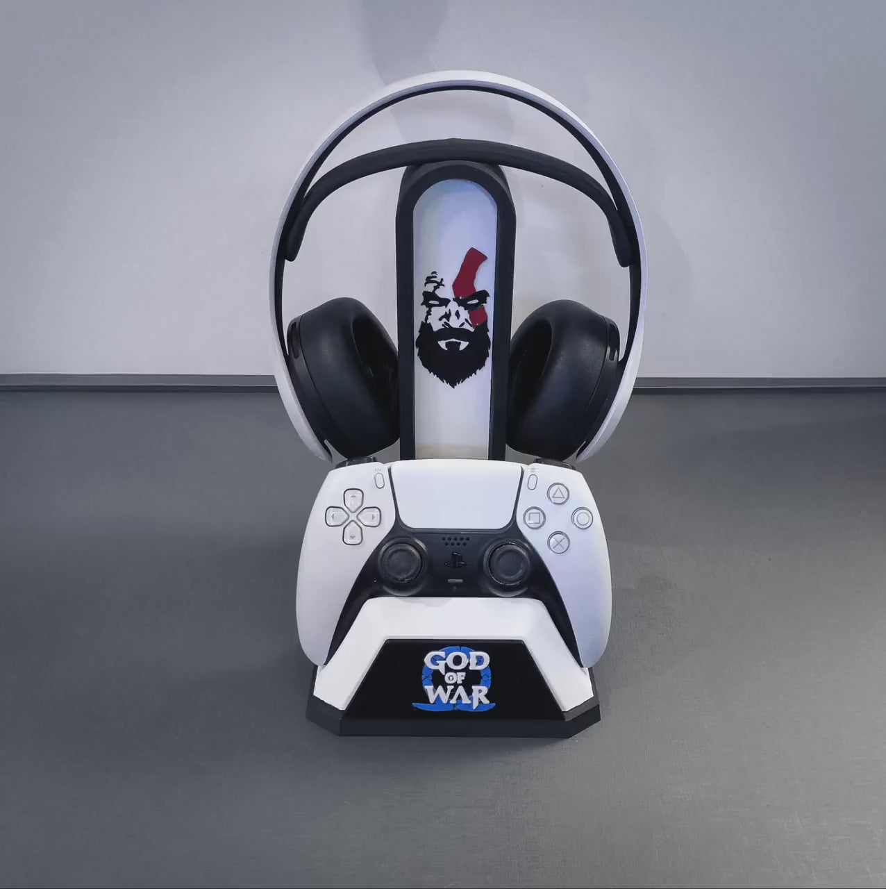 God of War PS5 Headset & Controller Stand – Dual Holder Dock - Gaming Accessory
