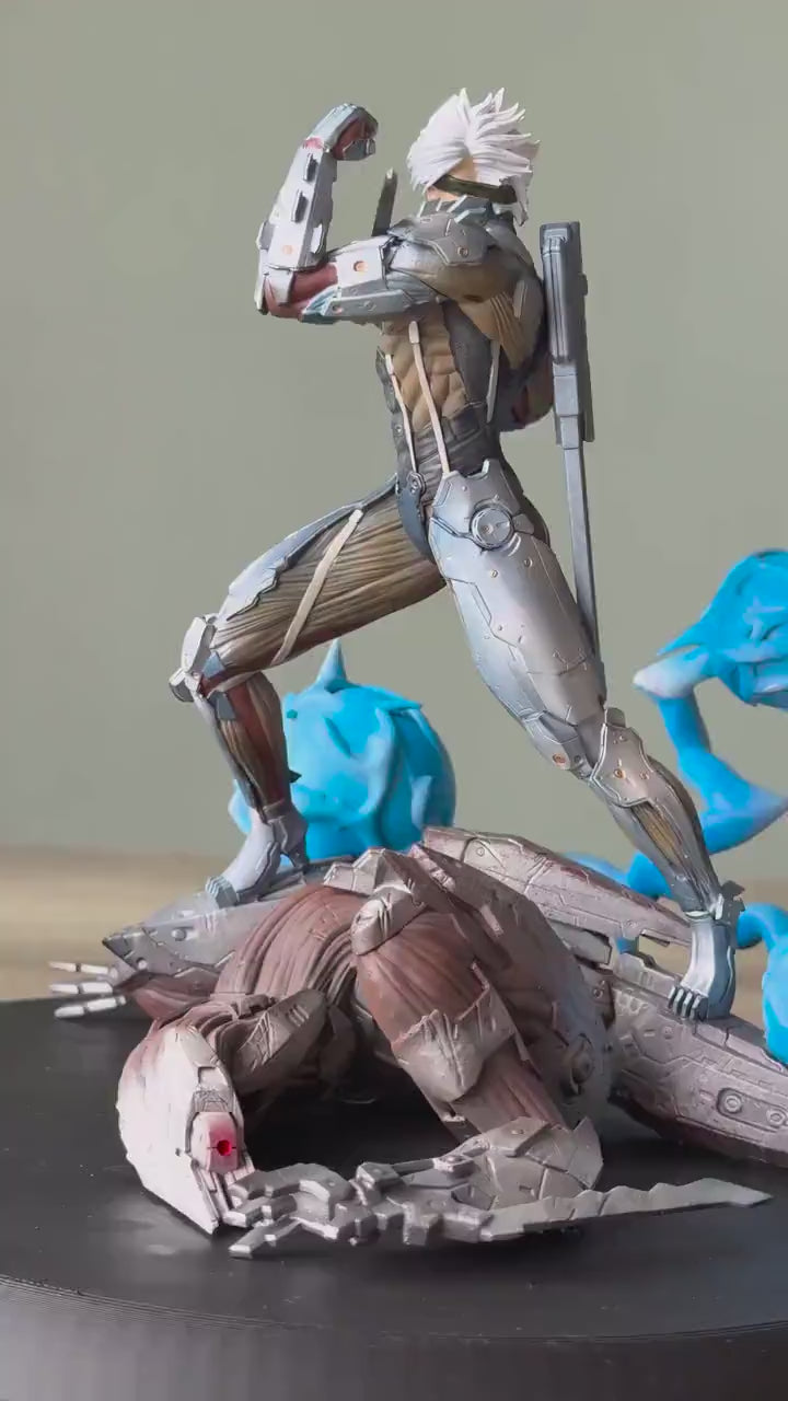 Raiden Figure: Fully Painted Metal Gear Rising Revengeance Diorama (1/10 Scale)