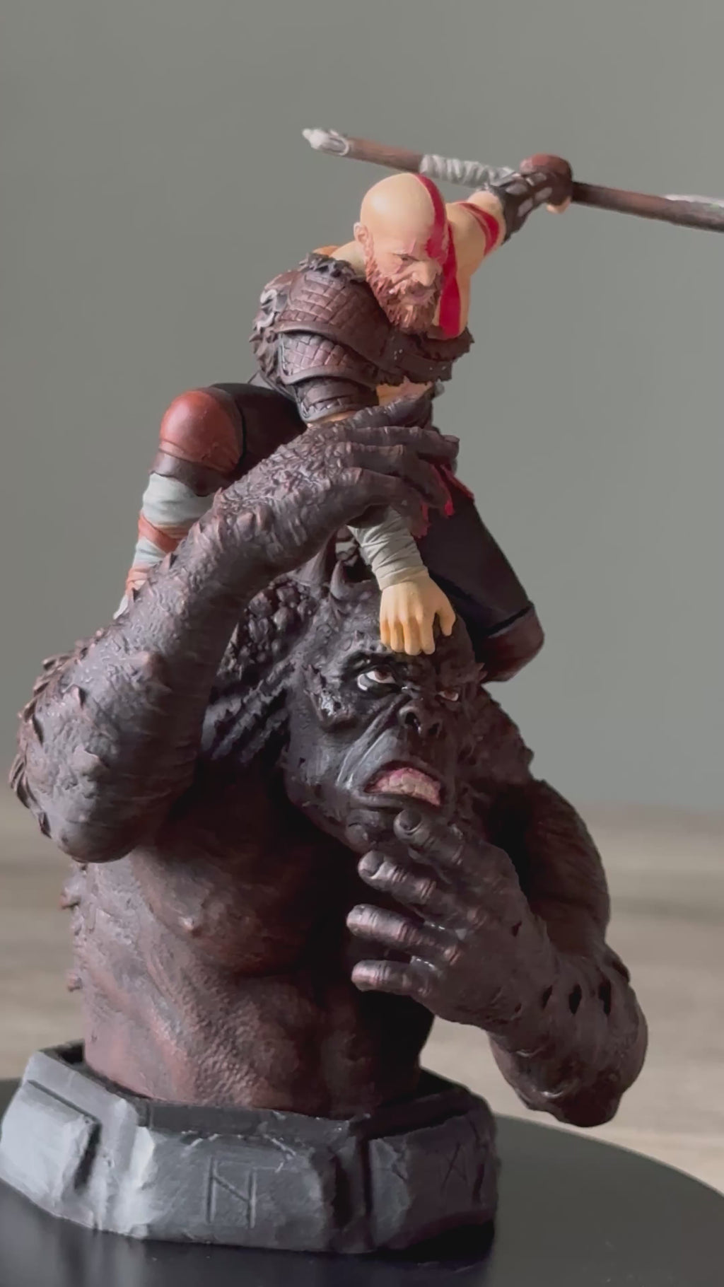 God of War Kratos vs Ogre: Hand-Painted 3D Printed Action Figure