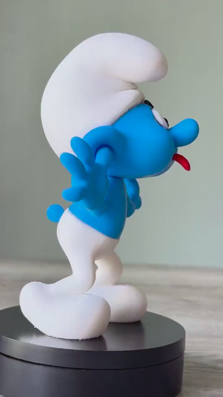 Kid room decor Smurf doll 25cm (10") tall | Durable kids gift for Christmas boy