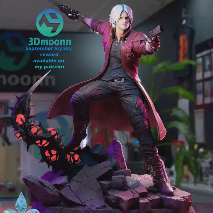 Hand-Painted Dante Statue: Devil May Cry 5 Gamer Decor