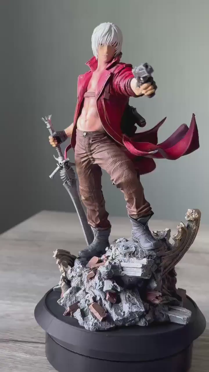 Dante Figure (Devil May Cry 3) – Fully-Painted 12K Resin Figurine with Sword & Pistol | DMC3 Collectible Gamer Decor